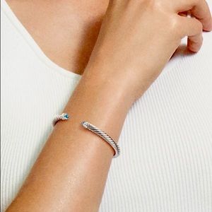 David Yurman Blue Topaz and Diamonds 5mm Bracelet
